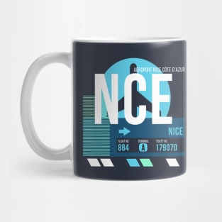 Nice (NCE) Airport // Sunset Baggage Tag Mug